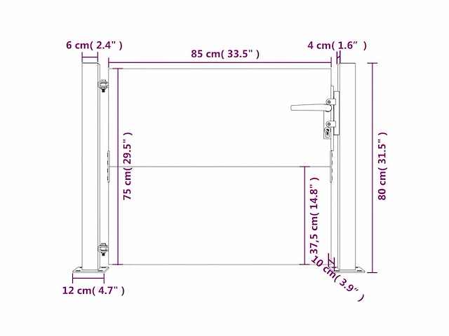 Tuinpoort 105x80 cm cortenstaal - afbeelding 8 van  8