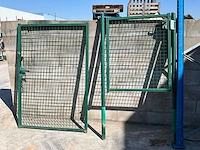 Tuinpoorten groen metaal (2x) - afbeelding 1 van  5