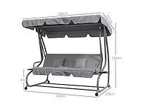 Tuinschommel voor drie personen, met verstelbare luifel - afbeelding 4 van  18