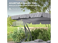 Tuinschommel voor drie personen, met verstelbare luifel - afbeelding 6 van  18