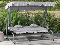 Tuinschommel voor drie personen, met verstelbare luifel