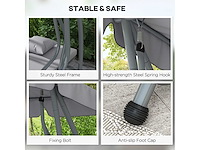 Tuinschommel voor drie personen, met verstelbare luifel - afbeelding 15 van  18