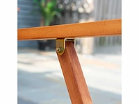 Tuinset 1 tafel en 4 klapstoelen 5-delig populierenhout tuinmeubelen voor 4 personen - armleuningen - afm. 120l x 70b x 72h cm - afbeelding 8 van  9