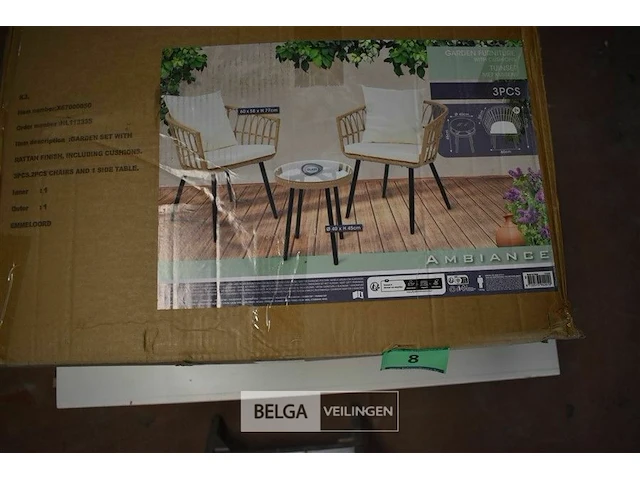 Tuinset lounge met kussens tafel - afbeelding 4 van  5