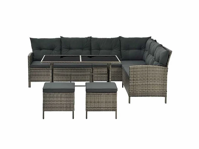 Tuinset met bank, tafel en 2 krukken - afbeelding 2 van  7