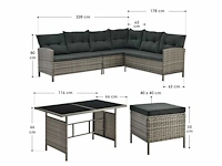 Tuinset met bank, tafel en 2 krukken - afbeelding 7 van  7