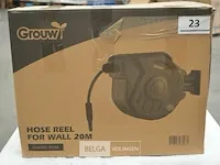 Tuinslang 20m met haspel muurbevestiging + spuitpistool grouw - afbeelding 2 van  3