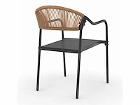 Tuinstoelen - riet en textileen (x8) - afbeelding 2 van  10