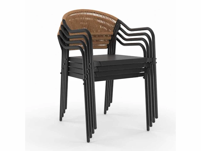 Tuinstoelen - riet en textileen (x8) - afbeelding 8 van  10