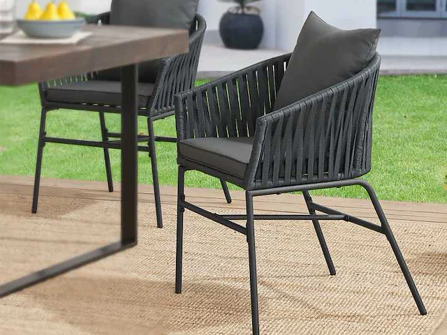 Tuinstoelen met touwbinding – (x4) - afbeelding 1 van  16