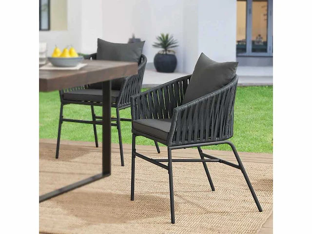 Tuinstoelen met touwbinding – (x4) - afbeelding 9 van  16