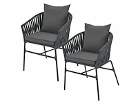 Tuinstoelen met touwbinding – (x4) - afbeelding 10 van  16