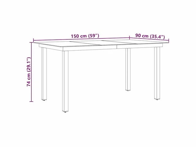 Tuintafel - aluminium en glas - afbeelding 8 van  8