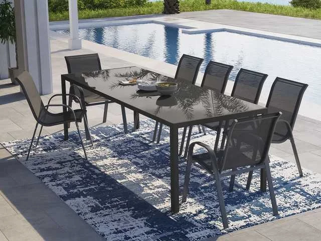 Tuintafel - gehard glas 240cm - afbeelding 1 van  8