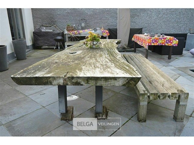 Tuintafel 320 cm met bank - afbeelding 1 van  4