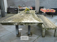 Tuintafel 320 cm met bank - afbeelding 1 van  4