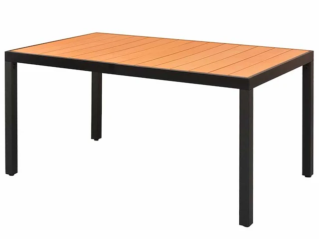 Tuintafel bruin 150 x 90 x 74 cm aluminium en wpc - afbeelding 1 van  4