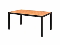 Tuintafel bruin 150 x 90 x 74 cm aluminium en wpc - afbeelding 2 van  4