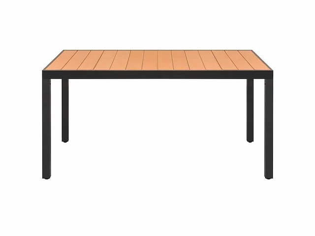 Tuintafel bruin 150 x 90 x 74 cm aluminium en wpc - afbeelding 3 van  4