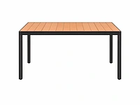 Tuintafel bruin 150 x 90 x 74 cm aluminium en wpc - afbeelding 3 van  4