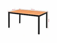 Tuintafel bruin 150 x 90 x 74 cm aluminium en wpc - afbeelding 4 van  4