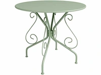 Tuintafel d.80 cm in smeedijzeren metaal - amandelgroen - afbeelding 2 van  2