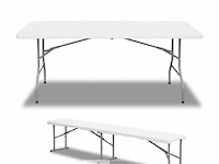 Tuintafel met bank wit