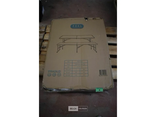 Tuintafel met bank wit - afbeelding 4 van  6