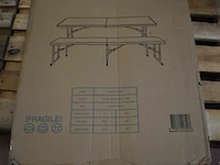 Tuintafel met bank wit - afbeelding 4 van  6
