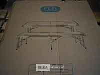 Tuintafel met bank wit - afbeelding 6 van  6