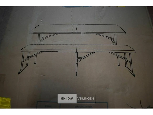 Tuintafel met bank wit - afbeelding 4 van  6