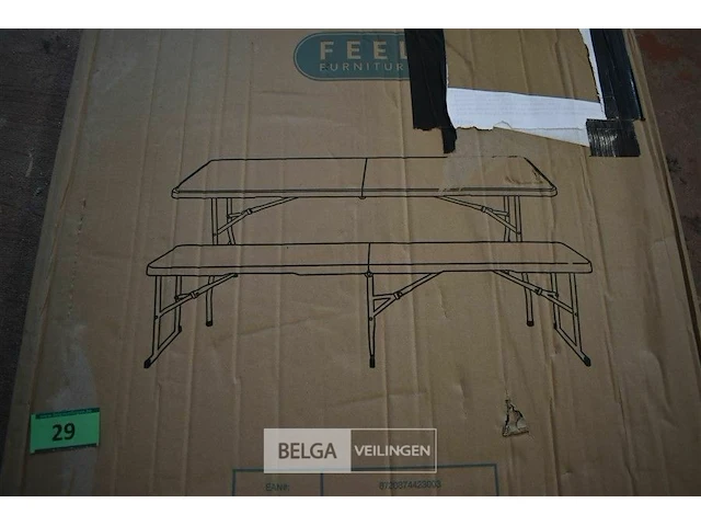 Tuintafel met bank wit - afbeelding 5 van  5