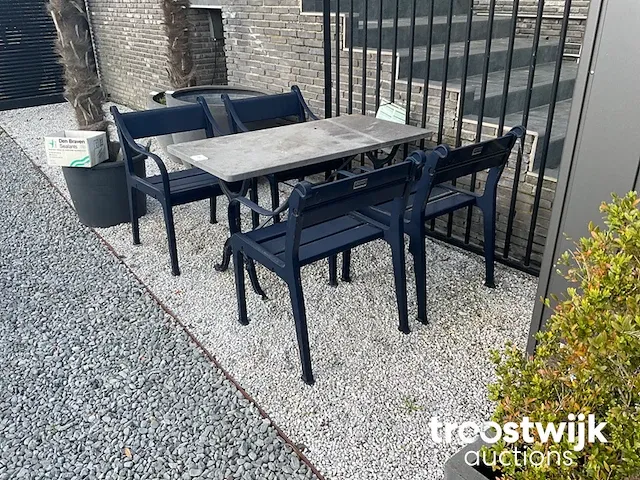 Tuintafel van gardeluxe met vier stoelen - afbeelding 3 van  3