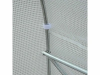 Tuintunnel kas 13,31 m² zon. 4.5l x 3w x 2h m deur + 6 oprolbare ramen gegalvaniseerd stalen pe-zeildoek hoog - dichtheid wit - afbeelding 8 van  9