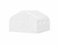 Tuintunnel kas 13,31 m² zon. 4.5l x 3w x 2h m deur + 6 oprolbare ramen gegalvaniseerd stalen pe-zeildoek hoog - dichtheid wit - afbeelding 9 van  9