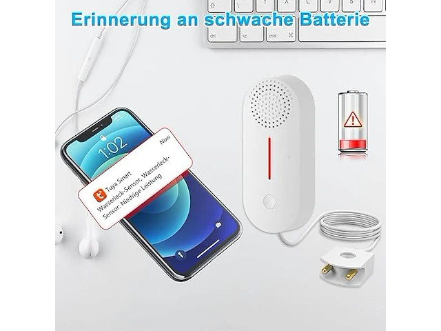 Tuya slim wateralarm met wifi-herinnering - afbeelding 2 van  4