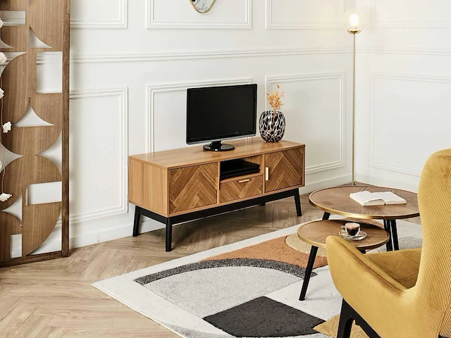 Tv-meubel - bruin zwart - afbeelding 1 van  7
