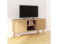 Tv-meubel - lattenbodem 2 deuren + planken l110cm - afbeelding 2 van  7