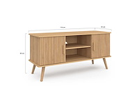 Tv-meubel - lattenbodem 2 deuren + planken l110cm - afbeelding 5 van  7