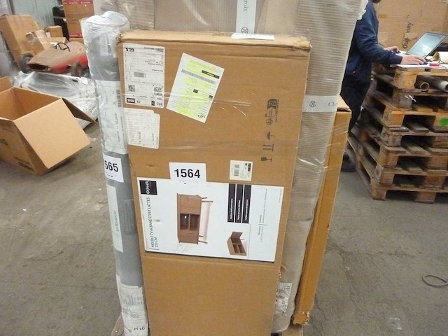 Tv-meubel - lattenbodem 2 deuren + planken l110cm - afbeelding 7 van  7