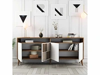 Tv-meubel 180 cm - walnoot en wit - afbeelding 5 van  6
