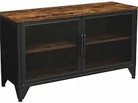 Tv meubel met 2 deuren - gaasdeuren - bruin/zwart - 100x35x55,5 - afbeelding 1 van  3