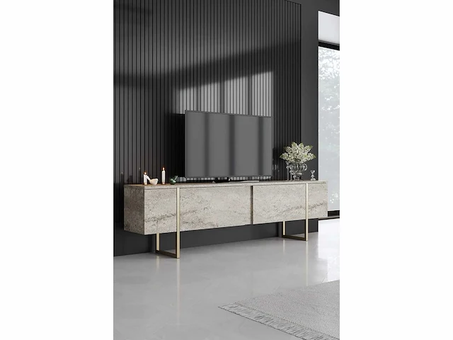Tv-meubel, travertijn kleur, 180 x 50 x 30 cm - afbeelding 1 van  4