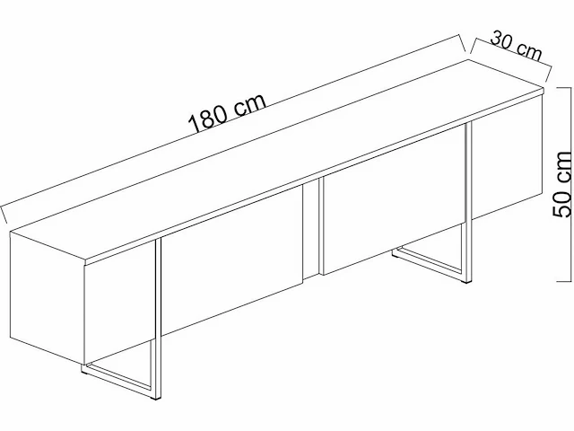 Tv-meubel, travertijn kleur, 180 x 50 x 30 cm - afbeelding 4 van  4