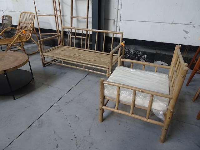 Tweedelige bamboe tuinset - afbeelding 1 van  5