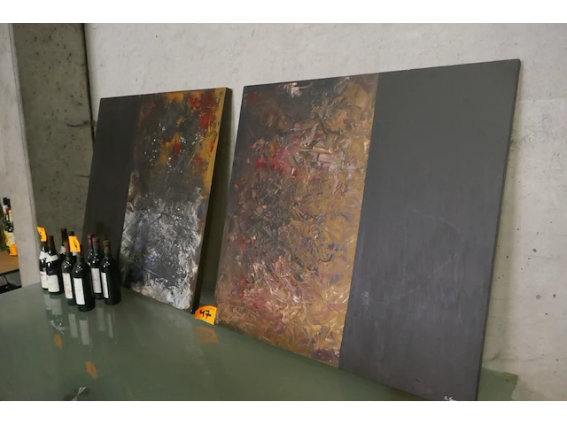Tweeluik-schilderij op canvas "original painting", getekend - afbeelding 1 van  4