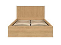 Tweepersoons kistbed 140 x 190 cm met hoofdeinde en bedbodem met lattenbodem en houteffect - afbeelding 4 van  7