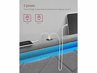 Tweepersoonsbed -140 x 190 cm - led - metaal - afbeelding 6 van  8