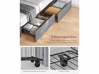 Tweepersoonsbed -140 x 190 cm - led - metaal - afbeelding 7 van  8