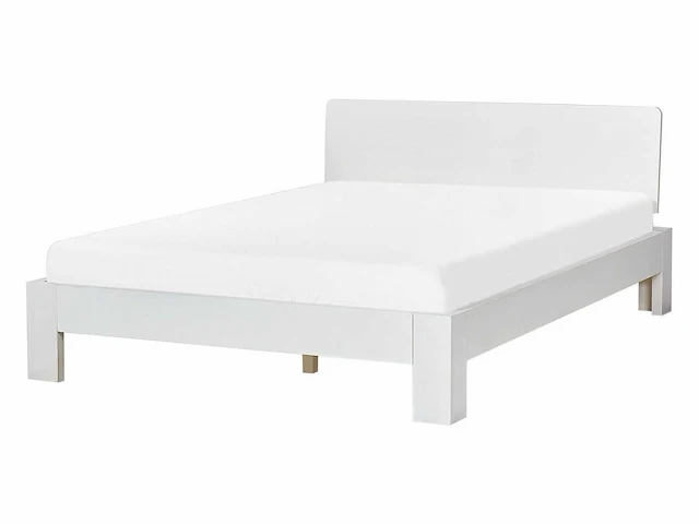 Tweepersoonsbed 140 x 200 cm in wit hout - afbeelding 3 van  8